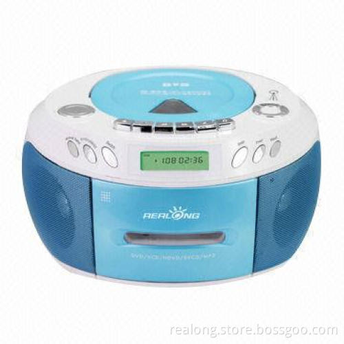 Portable Cassette/DVD Player with Built-in Microphone and Remote Control